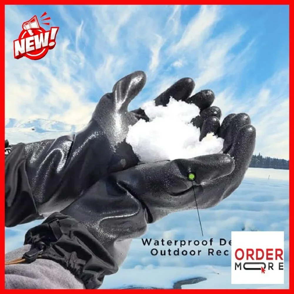 Waterproof Insulated Winter Gloves with Extended Cuff - Large/Medium/X